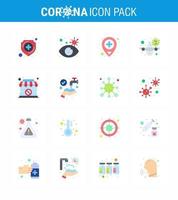 Coronavirus awareness icons 16 Flat Color icon Corona Virus Flu Related such as shop virus hospital warning travel viral coronavirus 2019nov disease Vector Design Elements