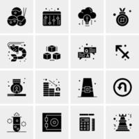 16 iconos de negocios universales vector ilustración de icono creativo para usar en proyectos relacionados con la web y dispositivos móviles