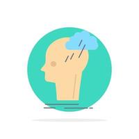 Brainstorm creative head idea thinking Flat Color Icon Vector