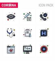 coronavirus 2019ncov covid19 prevención conjunto de iconos informe cuidado de la salud emergencia portapapeles médico viral coronavirus 2019nov enfermedad vector elementos de diseño