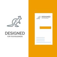 Animal Australia Australian Indigenous Kangaroo Travel Grey Logo Design and Business Card Template vector