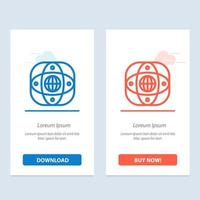 Artificial Connection Earth Global Globe  Blue and Red Download and Buy Now web Widget Card Template vector