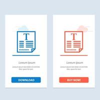 File Text Poster Fount  Blue and Red Download and Buy Now web Widget Card Template vector