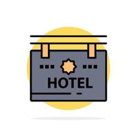 Hotel Sign Board Location Abstract Circle Background Flat color Icon vector