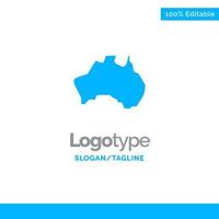 Australia país ubicación mapa viaje azul sólido logotipo plantilla lugar para eslogan vector