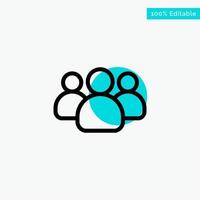 Friends Group Users Team turquoise highlight circle point Vector icon