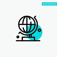 World Globe Science turquoise highlight circle point Vector icon