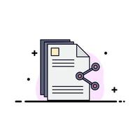 content files sharing share document Flat Color Icon Vector