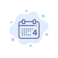 Calendar Day Date American Blue Icon on Abstract Cloud Background vector