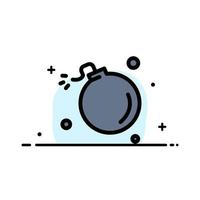 Bomb Comet Explosion Meteor Science  Business Flat Line Filled Icon Vector Banner Template