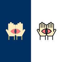 Conspiracy Destiny Medium Mystery Occult   Icons Flat and Line Filled Icon Set Vector Blue Background