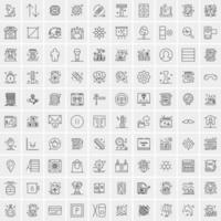 Set of 100 Creative Business Line Icons vector