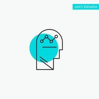 User Process Success Man Thinking turquoise highlight circle point Vector icon