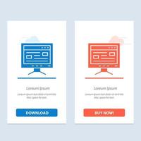 Computer Online Study Education  Blue and Red Download and Buy Now web Widget Card Template vector