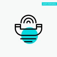 Device Help Productivity Support Telephone turquoise highlight circle point Vector icon