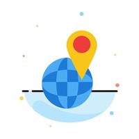 Global Location Map World Abstract Flat Color Icon Template vector