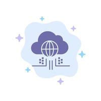 Internet Think Cloud Technology Blue Icon on Abstract Cloud Background vector