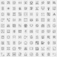 conjunto de 100 iconos de línea de negocios creativos vector