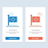 Flag Autumn Canada Leaf Maple  Blue and Red Download and Buy Now web Widget Card Template vector