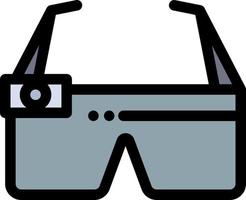 Device Glasses Google Glass Smart  Flat Color Icon Vector icon banner Template