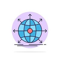 business global international network web Flat Color Icon Vector