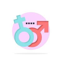 Gender Male Female Symbol Abstract Circle Background Flat color Icon vector