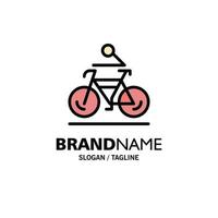 Activity Bicycle Bike Biking Cycling Business Logo Template Flat Color vector