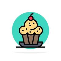 Cake Dessert Muffin Sweet Thanksgiving Abstract Circle Background Flat color Icon vector