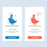 Bird Fly Pet Sparrow  Blue and Red Download and Buy Now web Widget Card Template vector