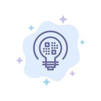 Data Insight Light Bulb Blue Icon on Abstract Cloud Background vector