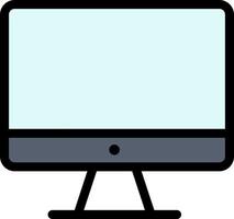 Computer Monitor Screen Hardware  Flat Color Icon Vector icon banner Template