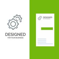 Gear Gears Setting Grey Logo Design and Business Card Template vector