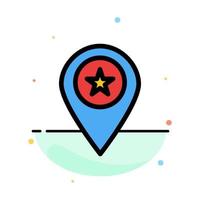 Star Location Map Marker Pin Abstract Flat Color Icon Template vector