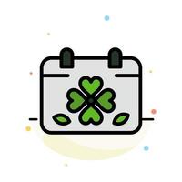 Calendar Clover Day Leaf Patrick Abstract Flat Color Icon Template vector