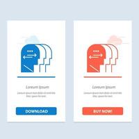 Personality Character Mind Head  Blue and Red Download and Buy Now web Widget Card Template vector