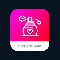 Perfume Love Gift Mobile App Button Android and IOS Line Version vector