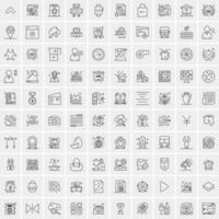 conjunto de 100 iconos de línea de negocios creativos vector