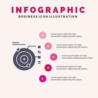 Data Model Orbit Planetary Solar Solid Icon Infographics 5 Steps Presentation Background vector