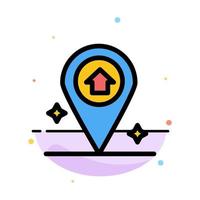 Map Navigation House Abstract Flat Color Icon Template vector