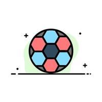 Ball Football Soccer Sport  Business Flat Line Filled Icon Vector Banner Template