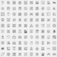 conjunto de 100 iconos de línea de negocios creativos vector