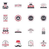 feliz día del padre apreciación vector texto banner 16 fondo negro y rosa para carteles volantes marketing tarjetas de felicitación elementos de diseño vectorial editables