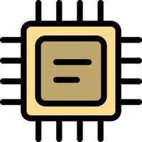 Cpu Microchip Processor  Flat Color Icon Vector icon banner Template