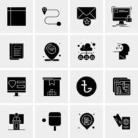 16 iconos de negocios universales vector ilustración de icono creativo para usar en proyectos relacionados con la web y dispositivos móviles