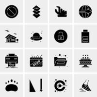 16 iconos de negocios universales vector ilustración de icono creativo para usar en proyectos relacionados con la web y dispositivos móviles