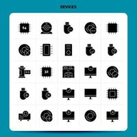 conjunto de iconos de 25 dispositivos sólidos diseño de estilo de glifo vectorial conjunto de iconos negros diseño de ideas de negocios web y móvil ilustración vectorial vector