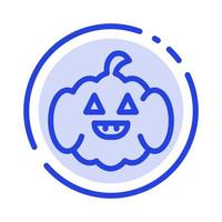 Pumpkin American Usa Blue Dotted Line Line Icon vector