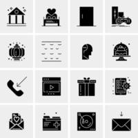 16 iconos de negocios universales vector ilustración de icono creativo para usar en proyectos relacionados con la web y dispositivos móviles