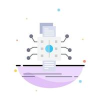 Analysis data datum processing reporting Flat Color Icon Vector