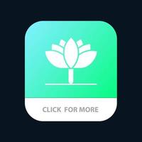 Flower Spring Flower Tulip Mobile App Button Android and IOS Glyph Version vector